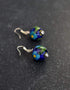 Single Blue Pottery Bead Earrings ( Blue & Green)
